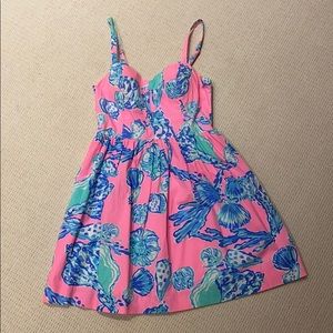lily pulitzer dress size 4 never worn blue & pink